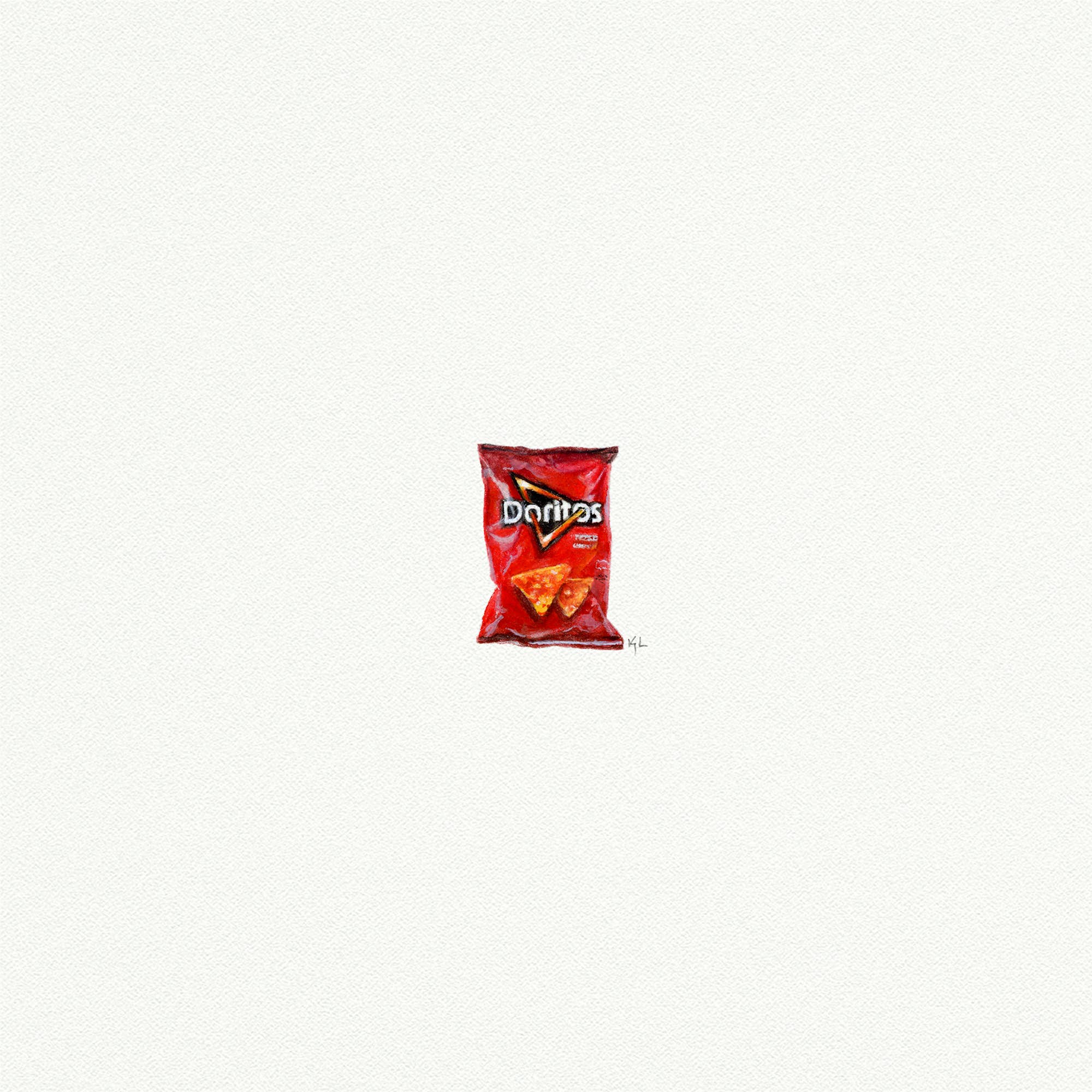 Doritos Miniature Watercolor Painting - Art Print - Box Turtle