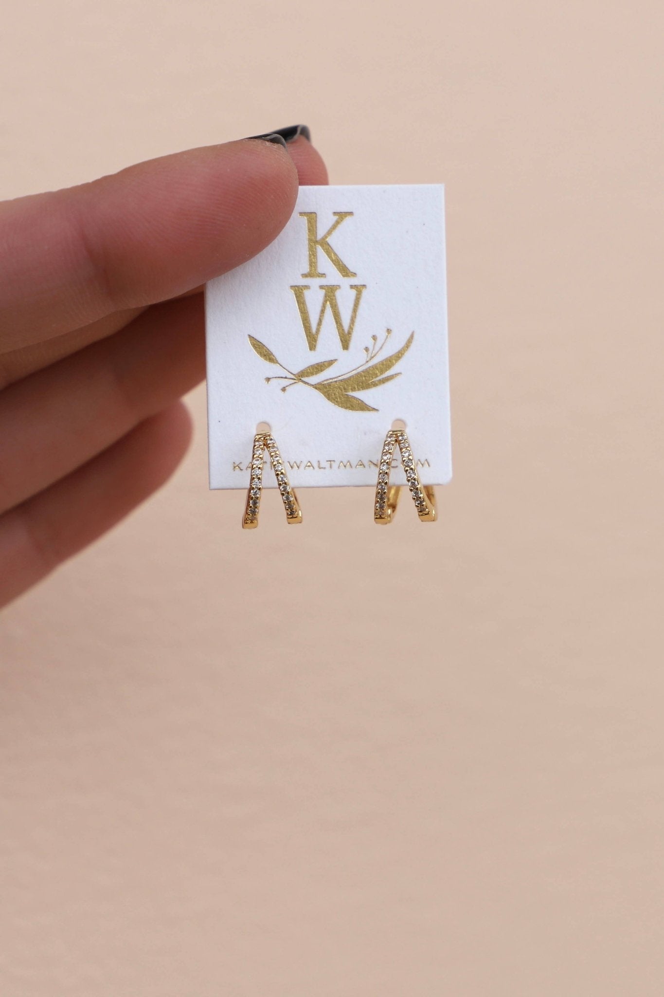 Double CZ Huggie Hoops - Box Turtle