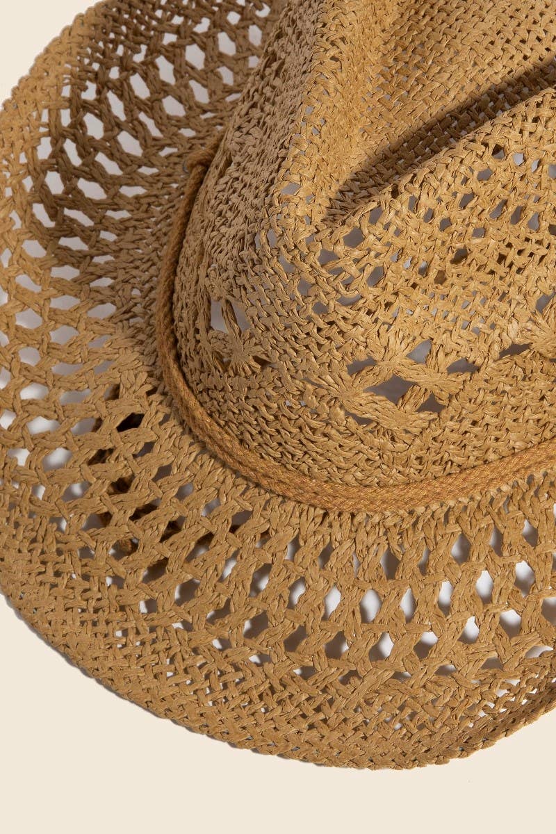 Double Strap Western Straw Hat - Box Turtle