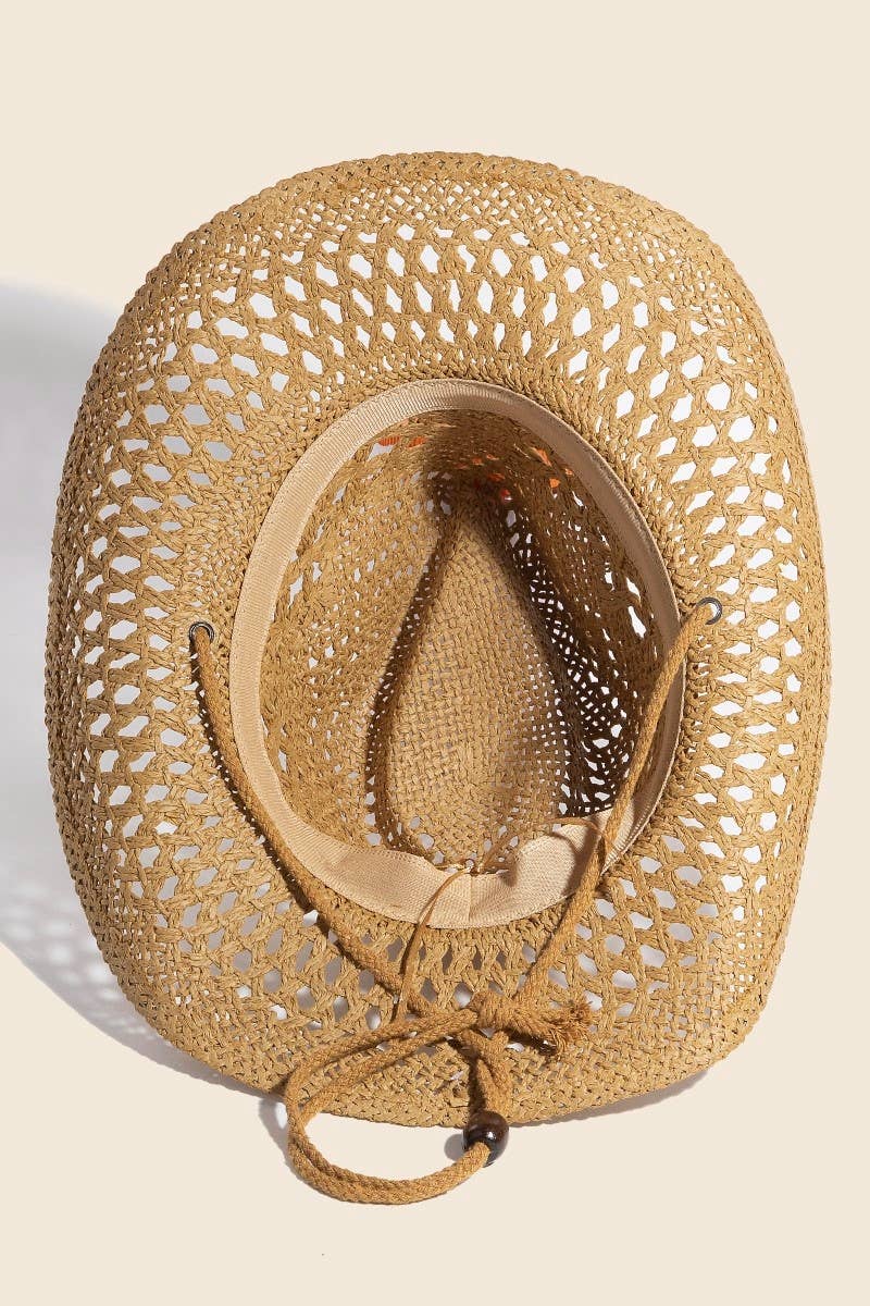 Double Strap Western Straw Hat - Box Turtle