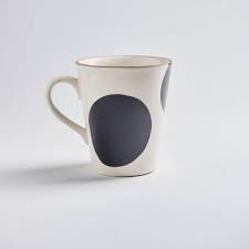 Black and White Stoneware Mugs