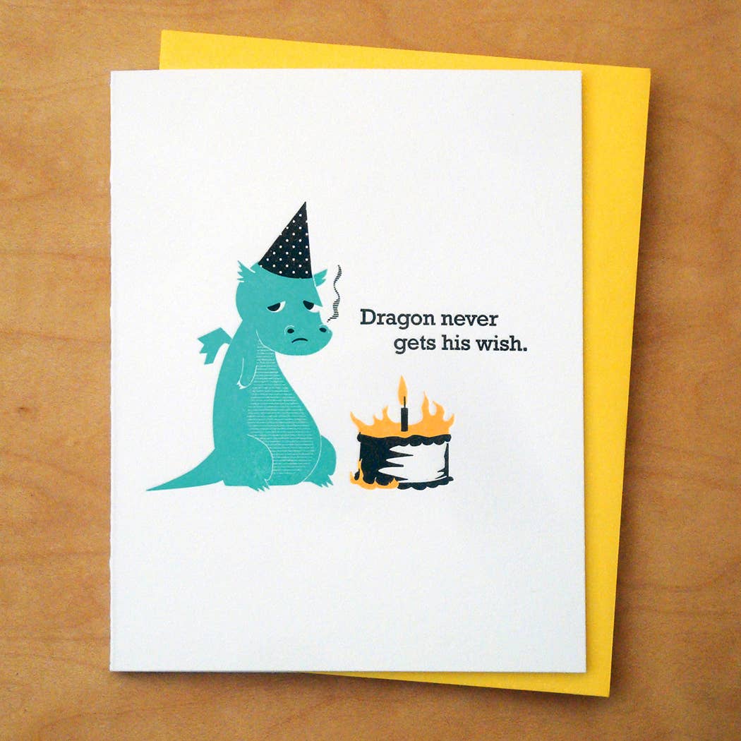 Dragon Never Gets His Wish Card - Box Turtle