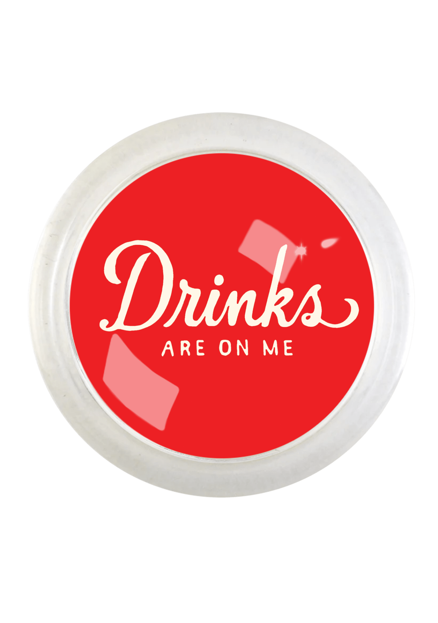 Drinks Are On Me Red Coaster - Box Turtle