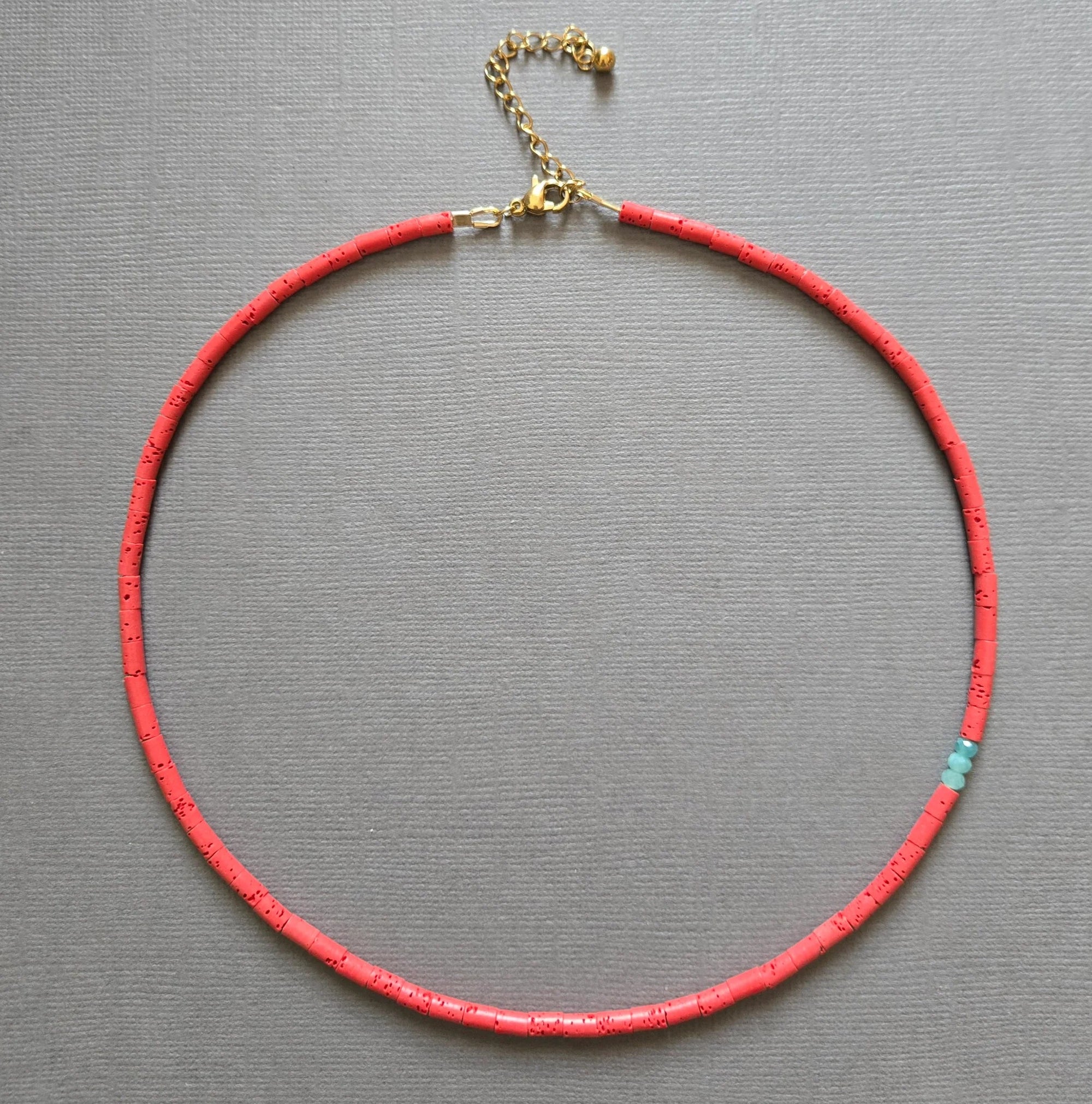 Dyed Lava Rock & Chalcedony Necklace - Box Turtle