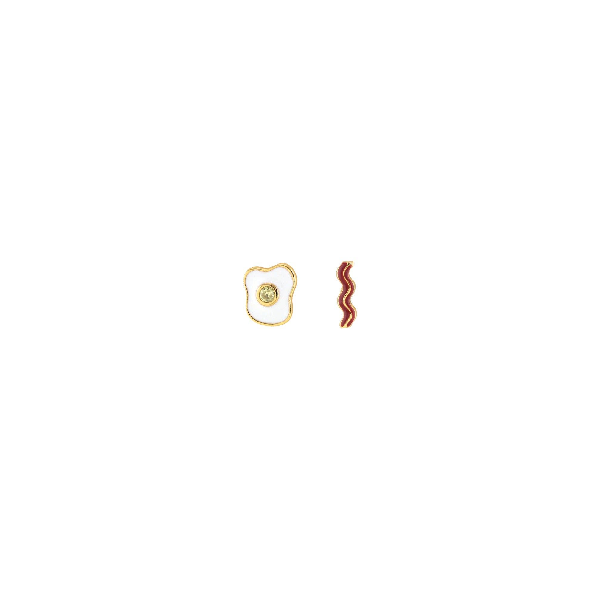 Bacon and Egg Enamel Studs