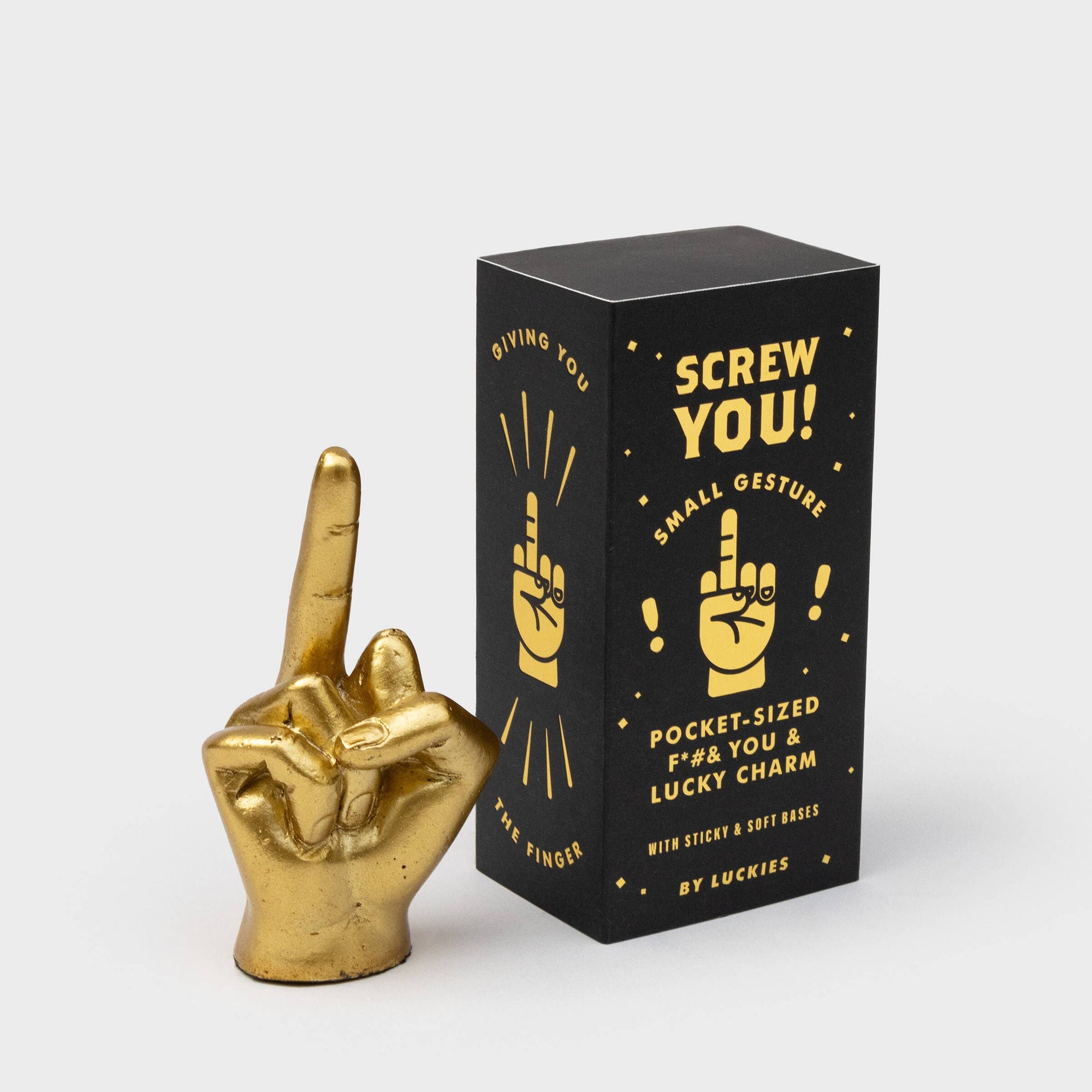 Screw You Golden Middle Finger Mini Statue
