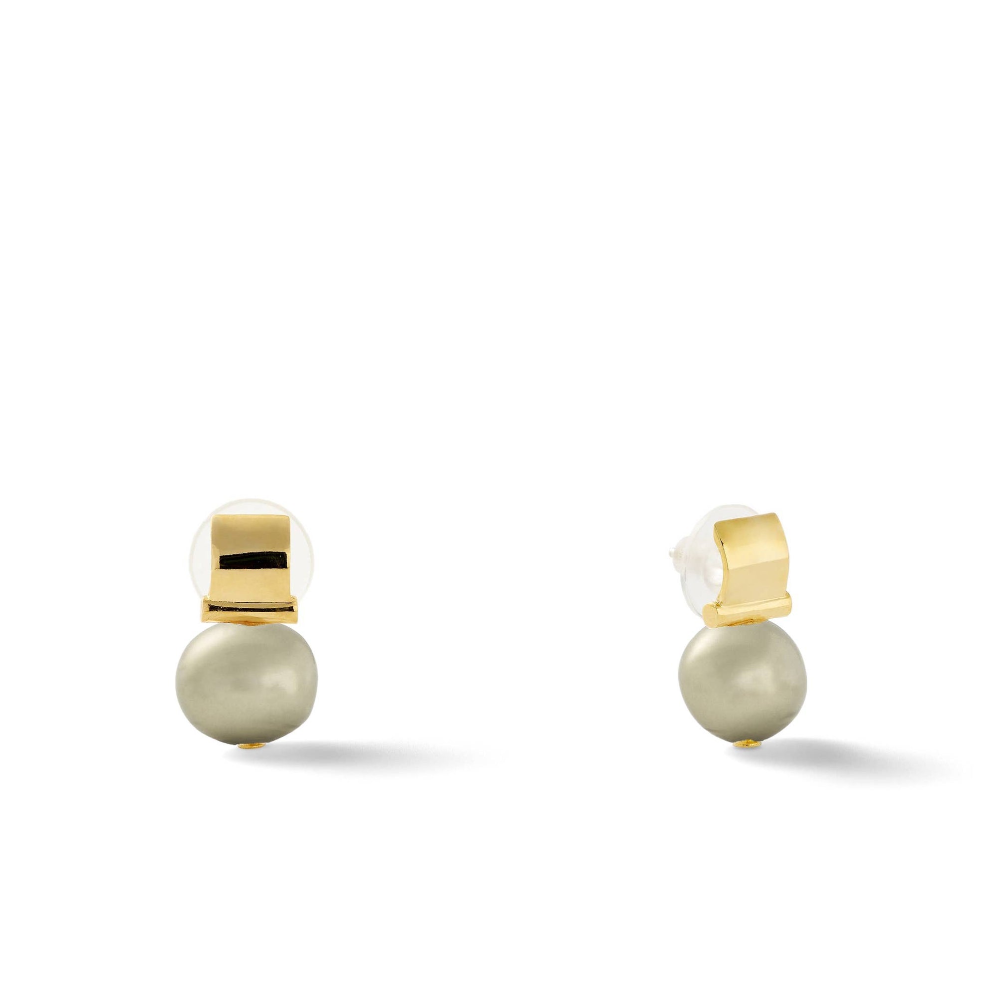 Petite and Smooth Pebble Pearl Post - Baby