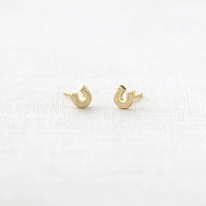 Opal Horseshoe Studs
