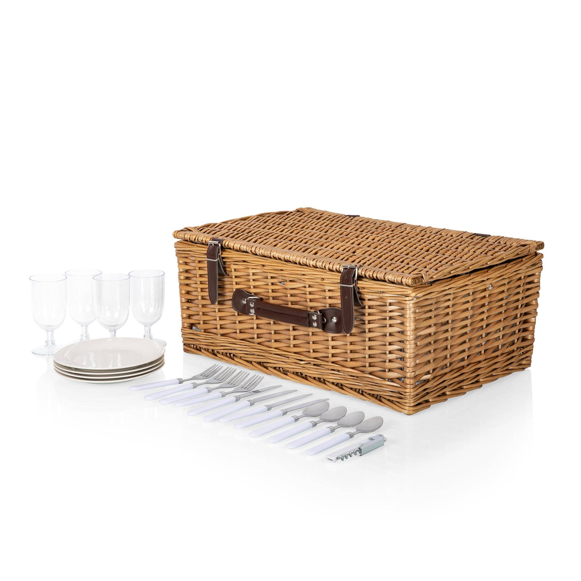 Navy/White Stripe Belmont Picnic Basket