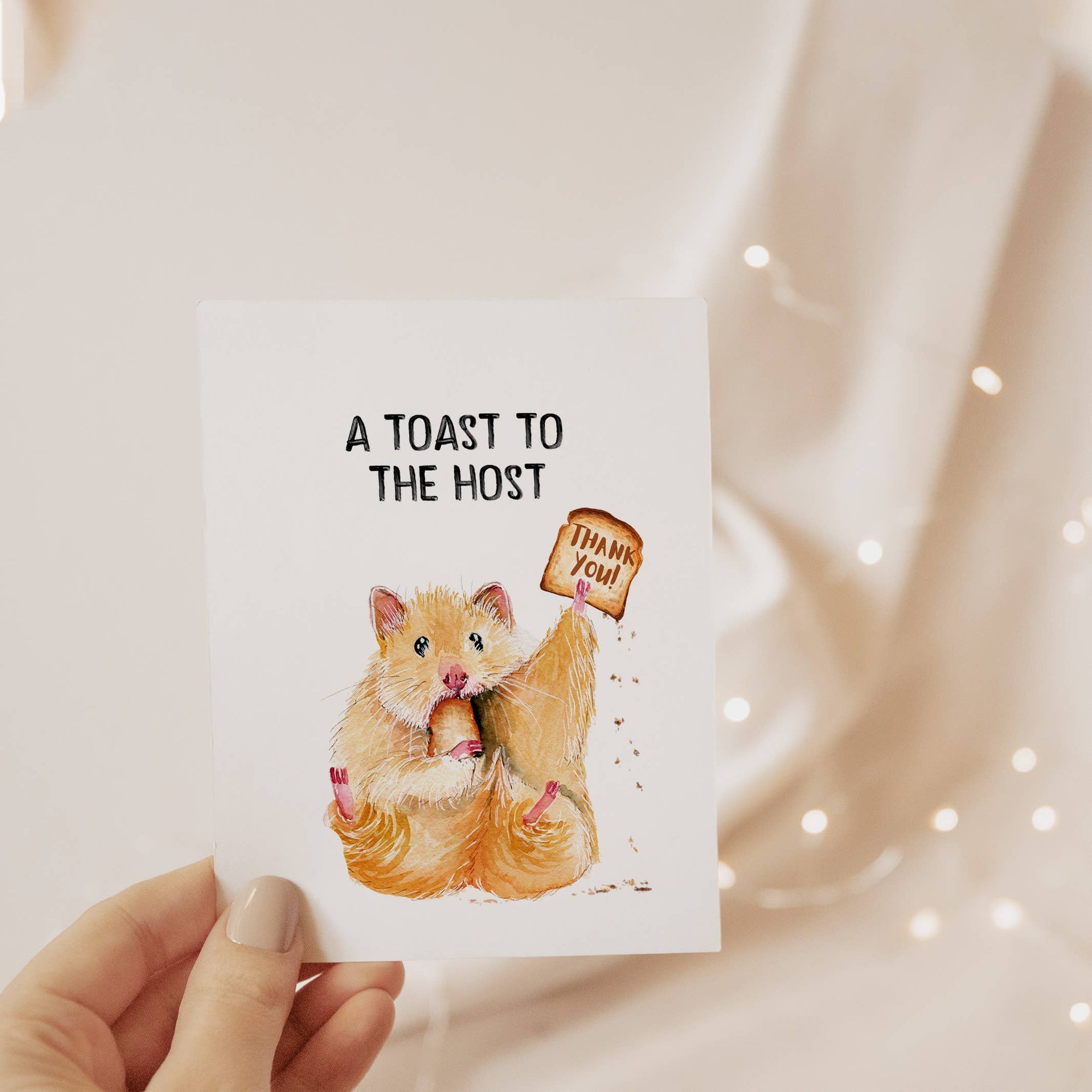 Hamster Toast To The Host - Funny Thank You Card