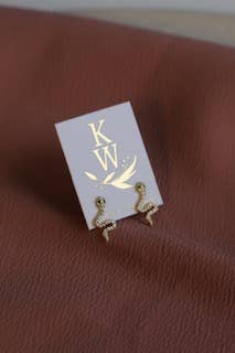 Gold & Emerald Snake Studs
