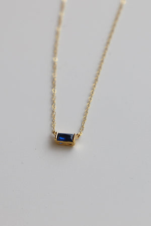 Gold & Sapphire CZ Necklace