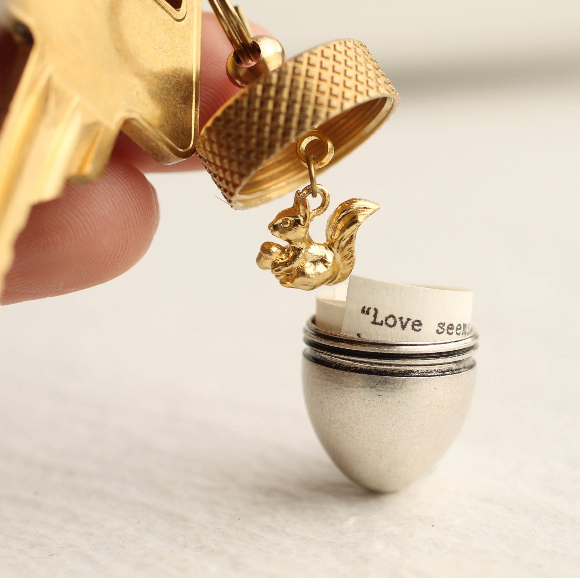 Gold Cap Acorn Keyring