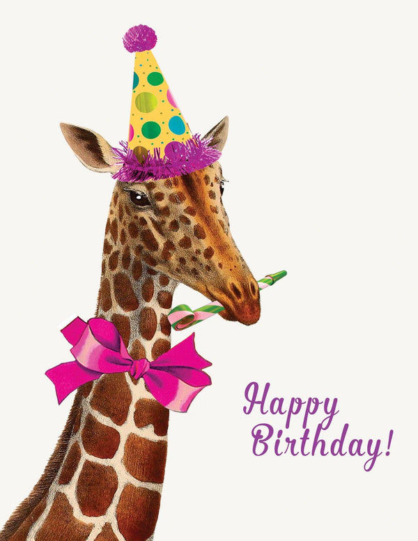 Happy Birthday Giraffe Card.
