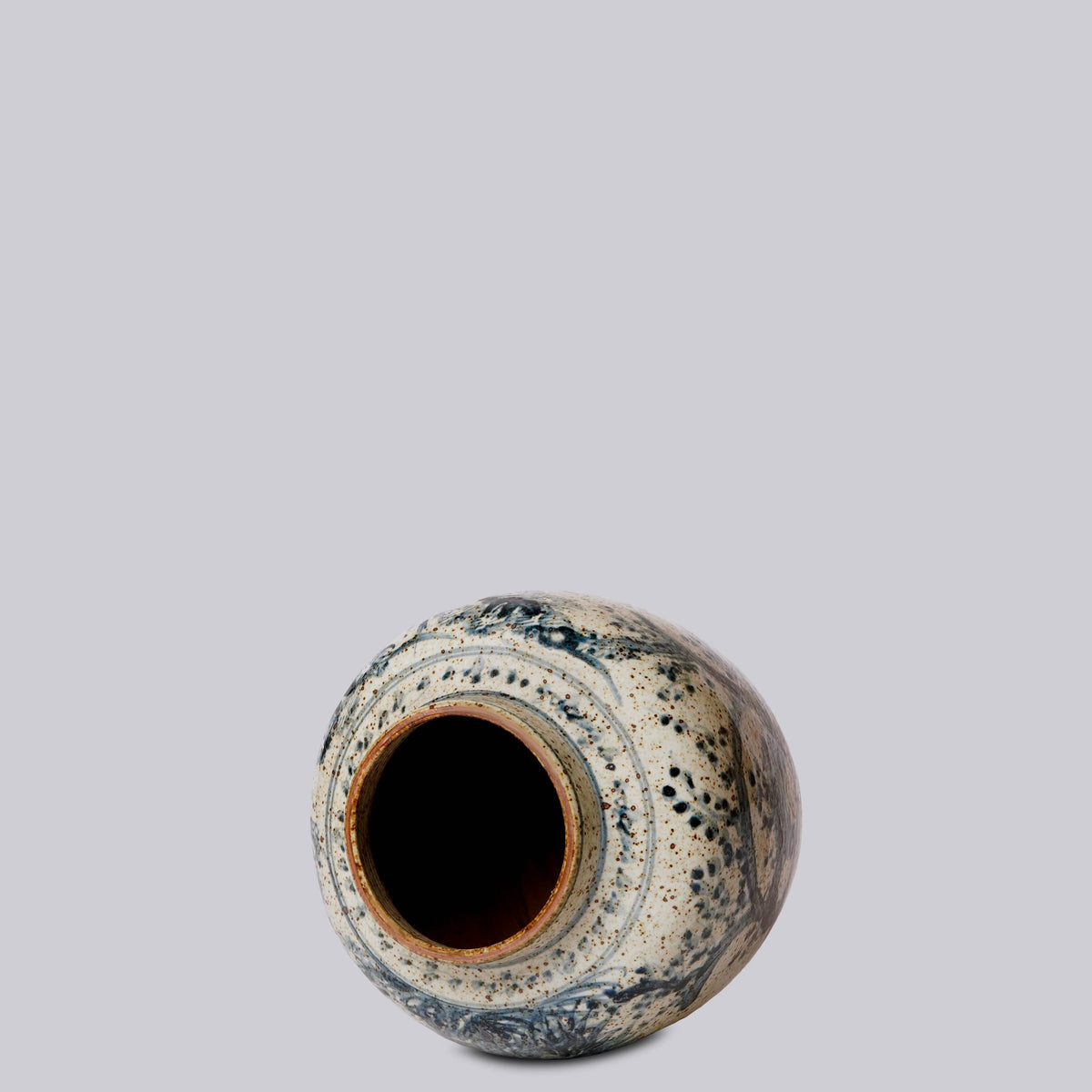 Rustic Porcelain Three Friends Small Round Vase