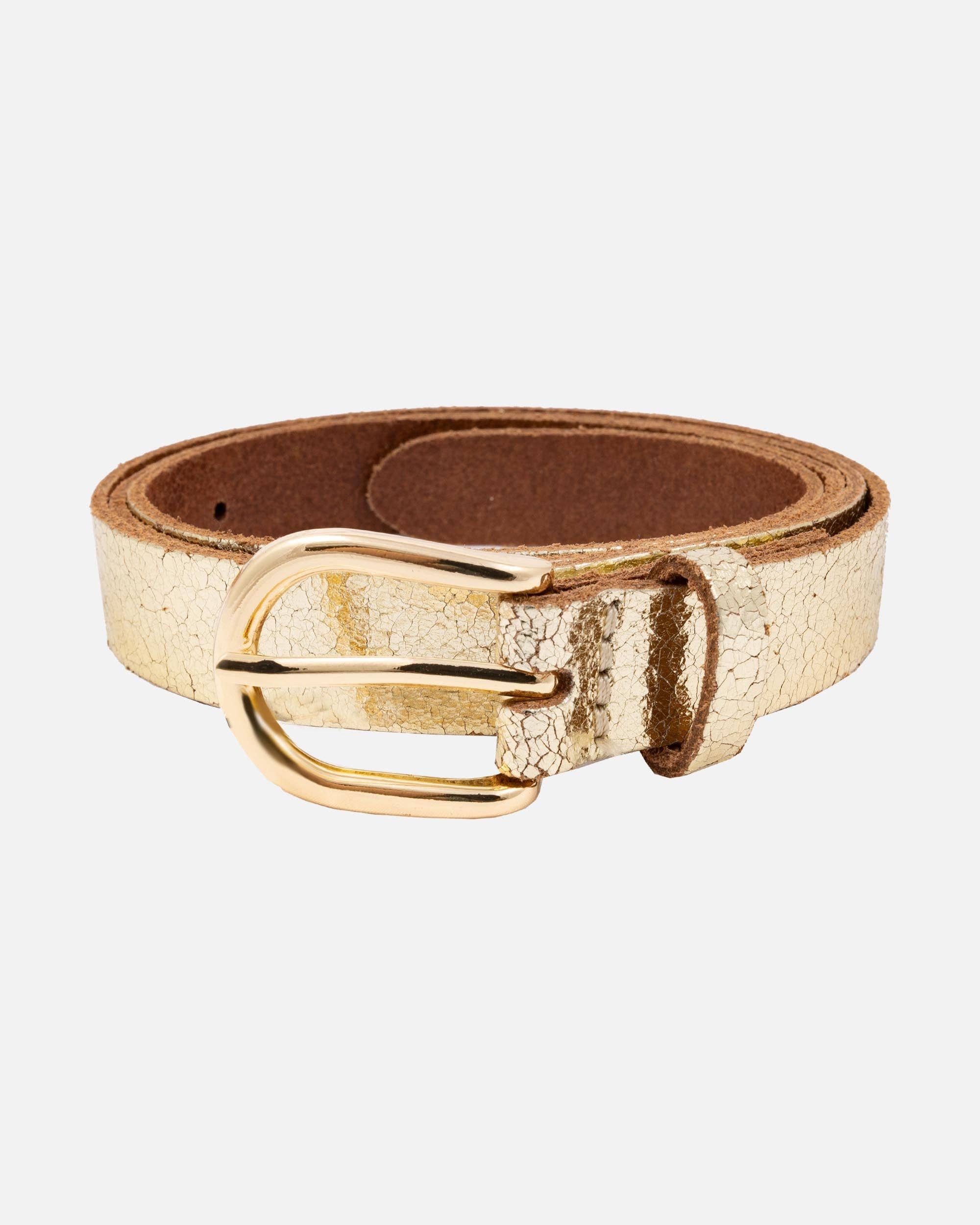 Eva - Metallic Skinny Leather Belt