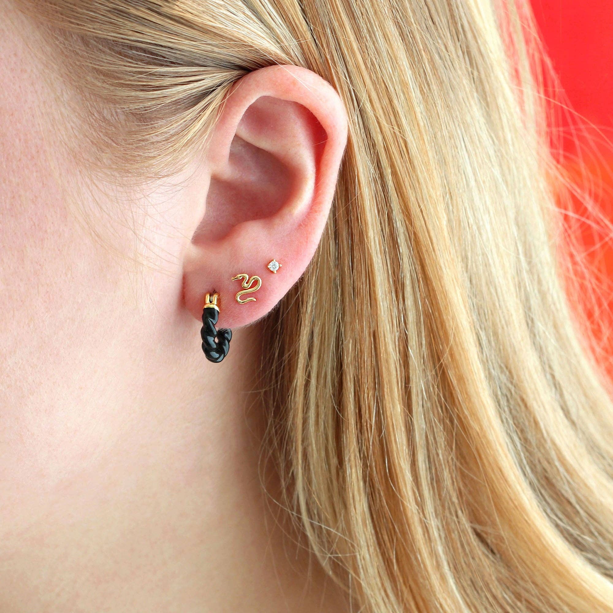 Gold Tiny Snake Studs