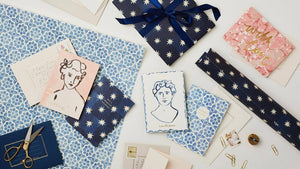 Navy Star Patterned Wrapping Paper