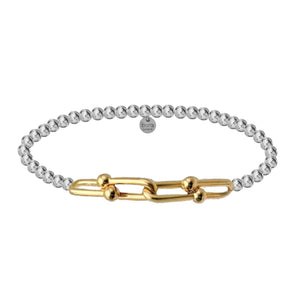 4x Hardware Large Chain Gold Beads Bracelet
