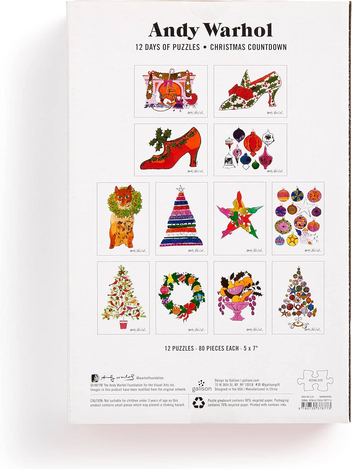 Andy Warhol Christmas Countdown 12 Days of Puzzles