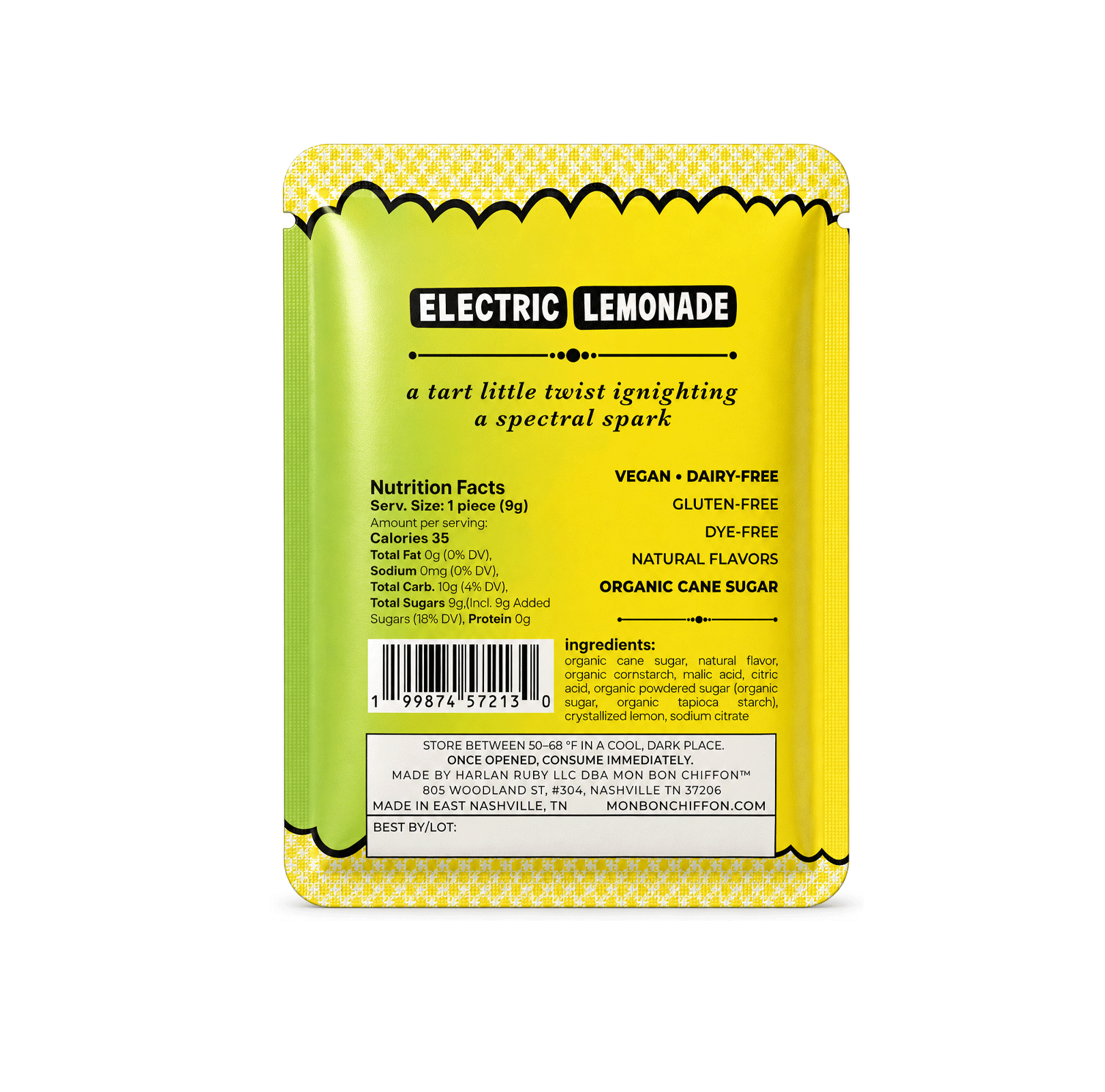 Electric Lemonade Sour Lemon Cotton Candy Puff - Box Turtle