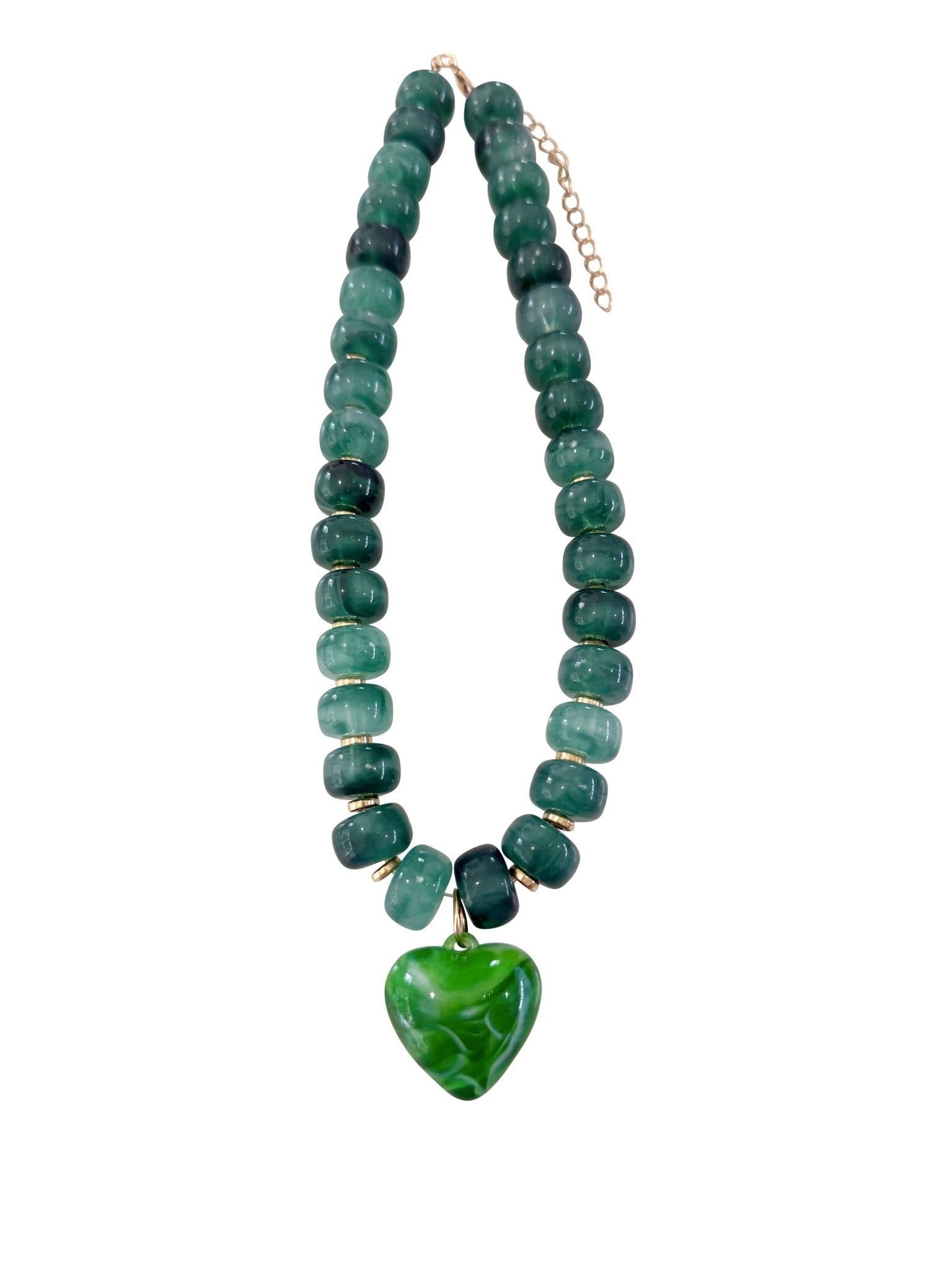 Ellison Chunky Beaded Heart Necklace - Box Turtle