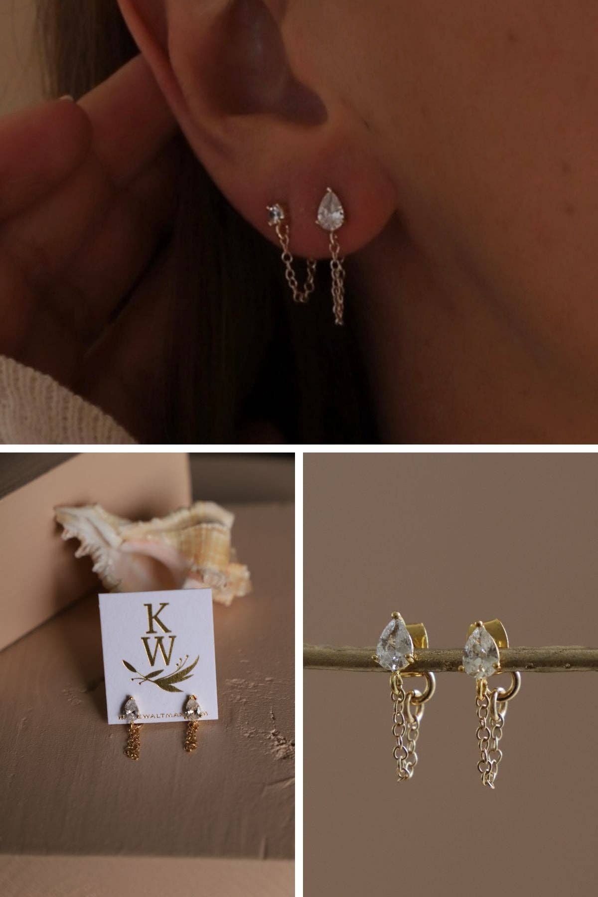 Eloise Chain Wrap Earrings - Box Turtle