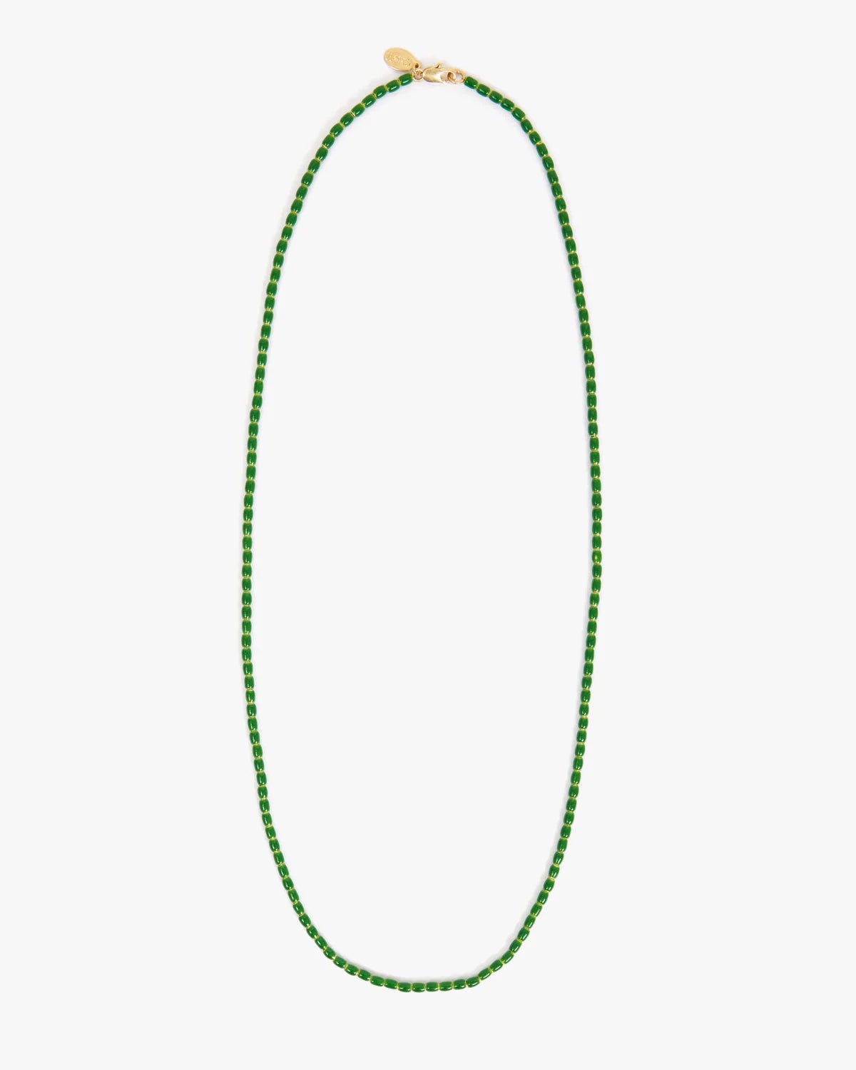 Emerald Enamel Barrel Chain Necklace - Box Turtle