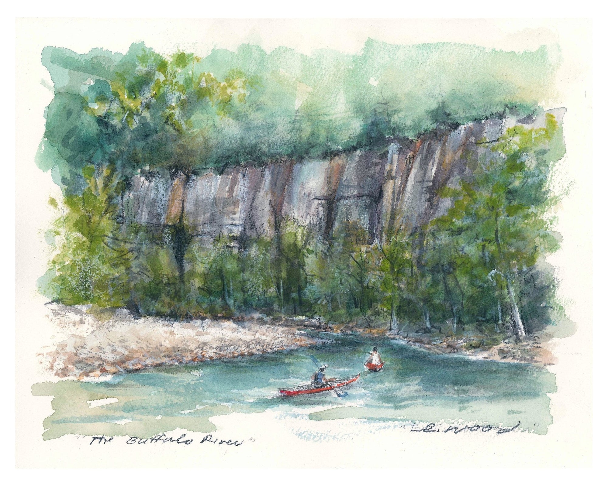 Emily Wood Lakes &amp; Rivers Print - Box Turtle