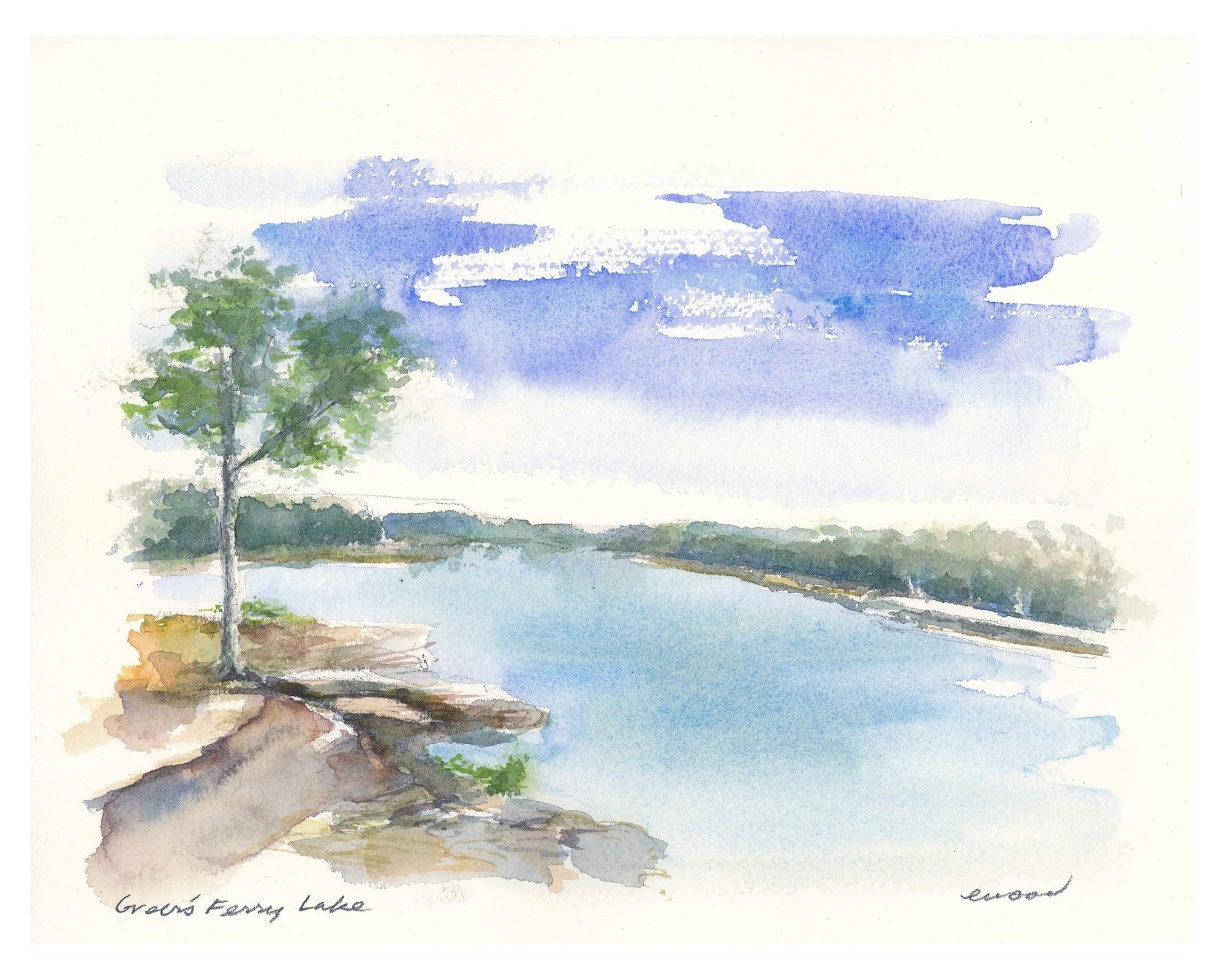 Emily Wood Lakes &amp; Rivers Print - Box Turtle