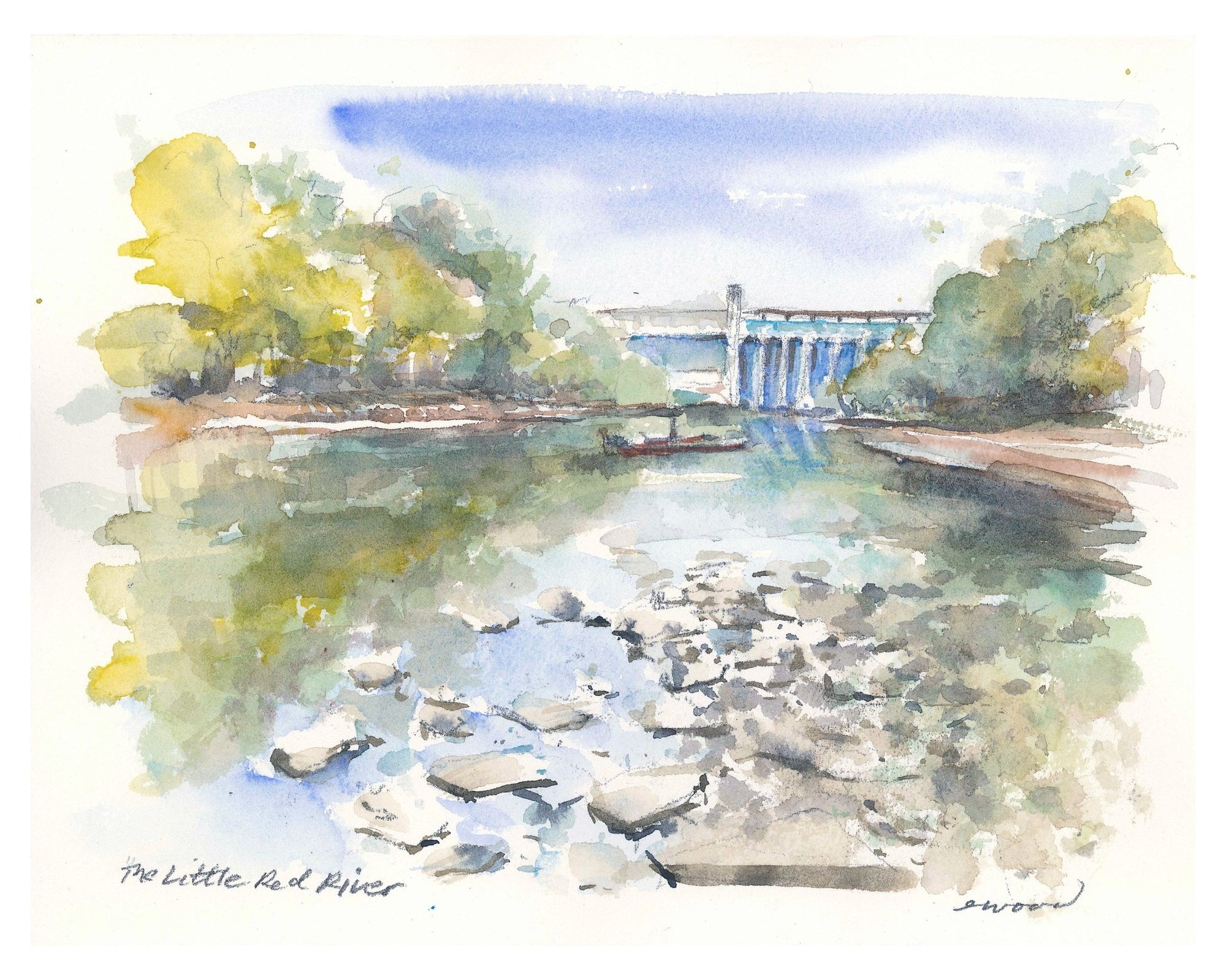 Emily Wood Lakes &amp; Rivers Print - Box Turtle