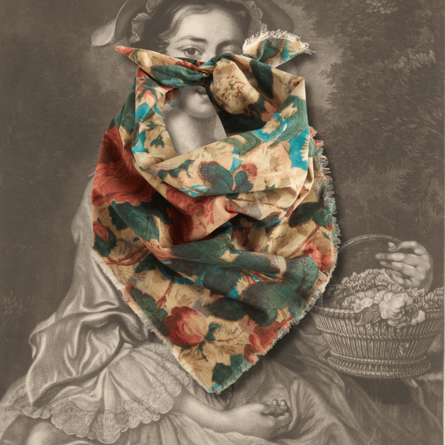 English Garden Voile Bandana - Box Turtle