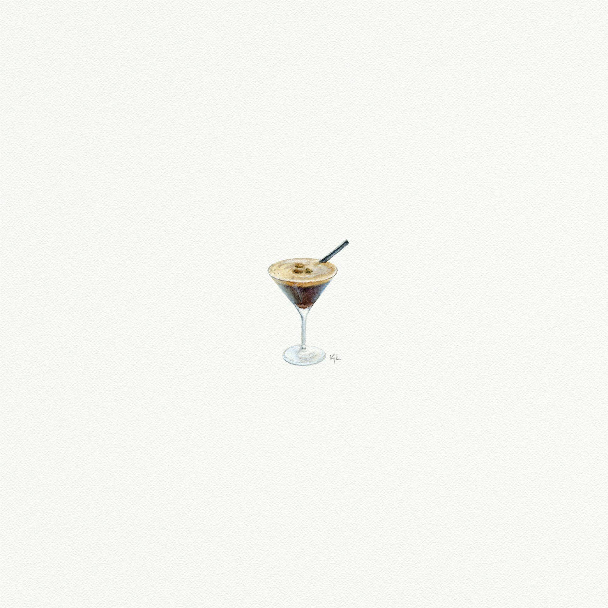 Espresso Martini Miniature Watercolor Print - Box Turtle