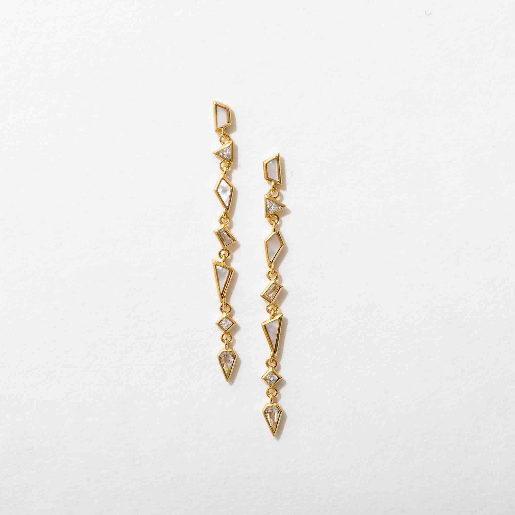 Ezra Pearl & CZ Drop Earrings - Box Turtle