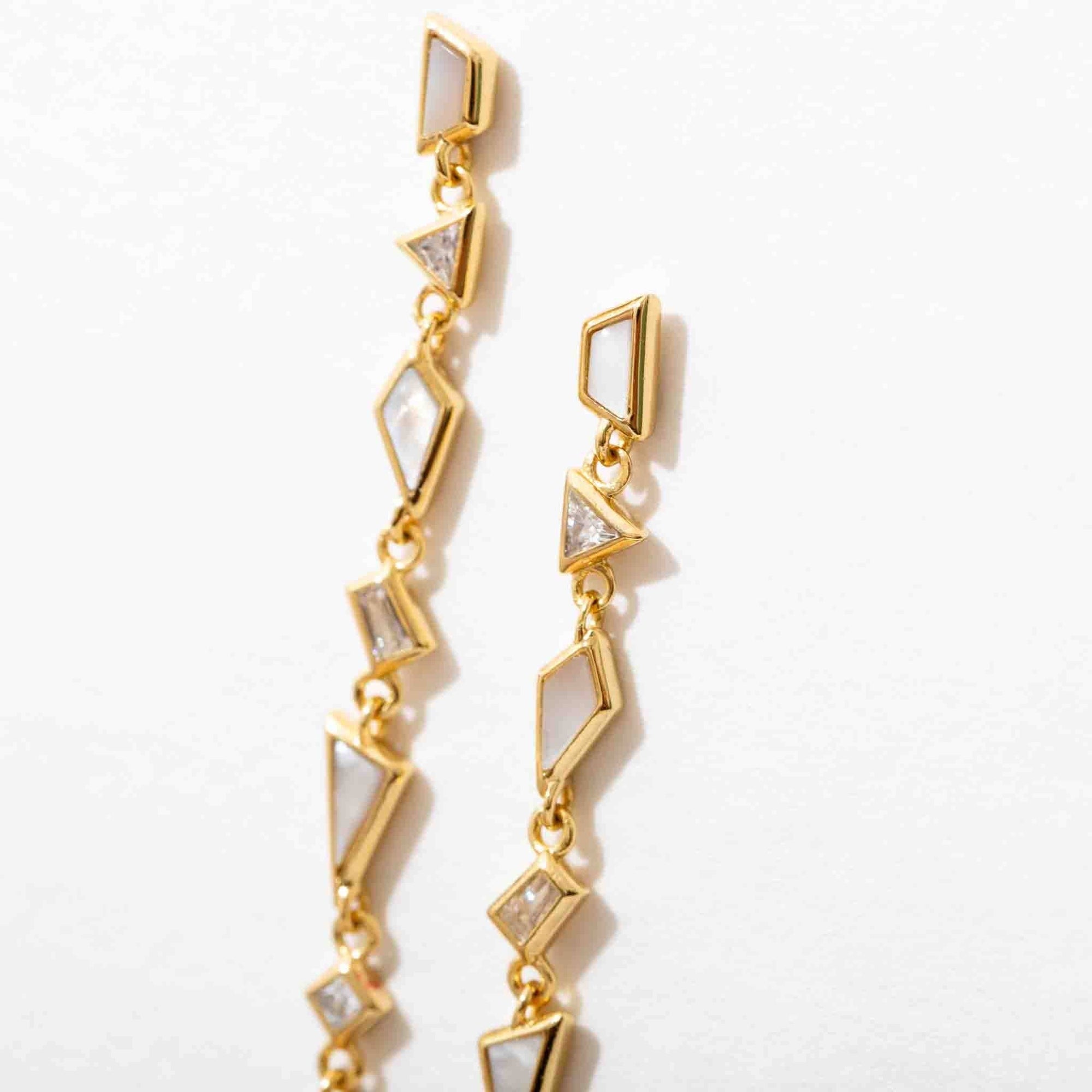 Ezra Pearl & CZ Drop Earrings - Box Turtle