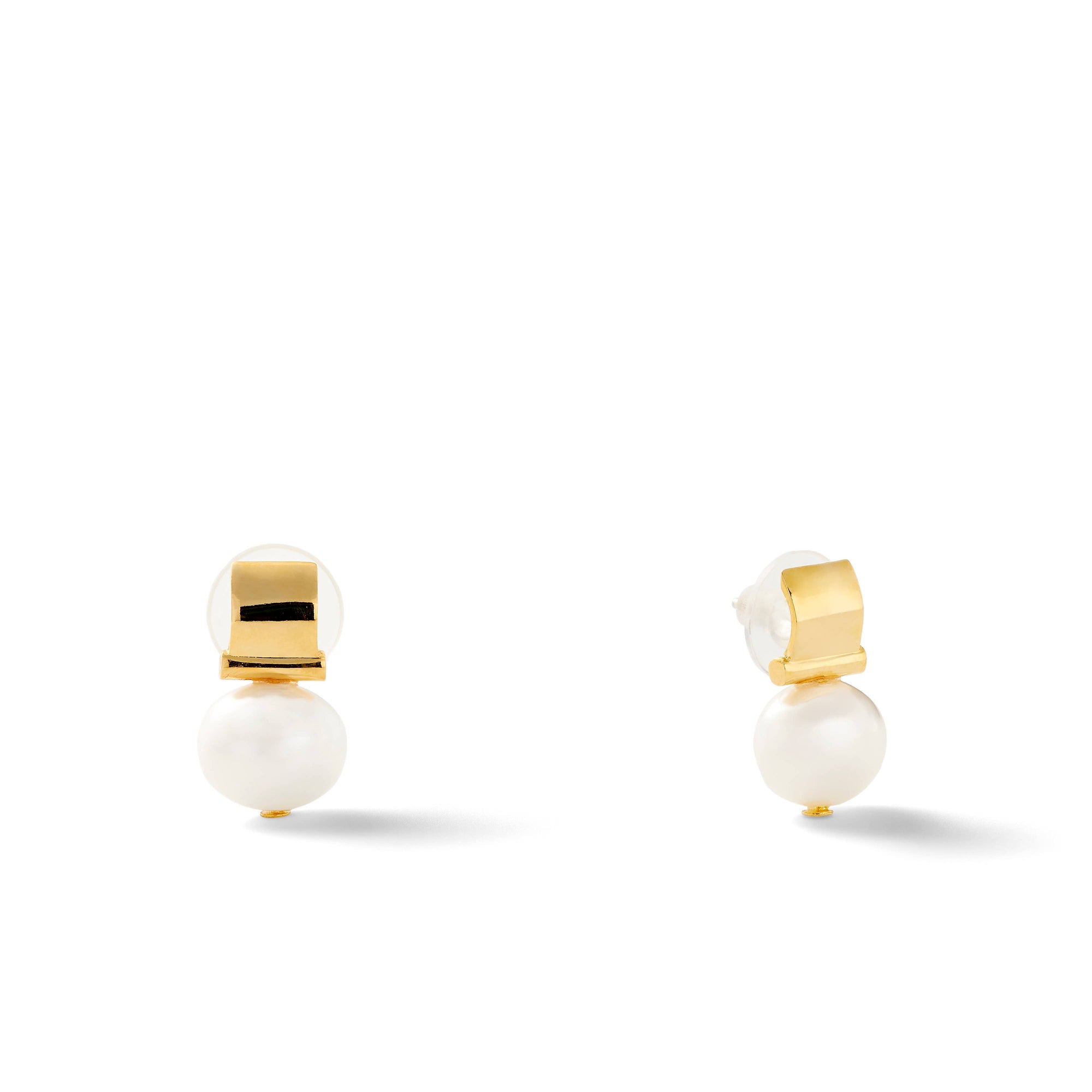 Petite and Smooth Pebble Pearl Post - Baby