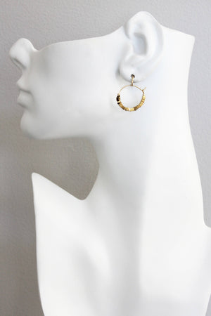Mini Gold Hematite Hoops
