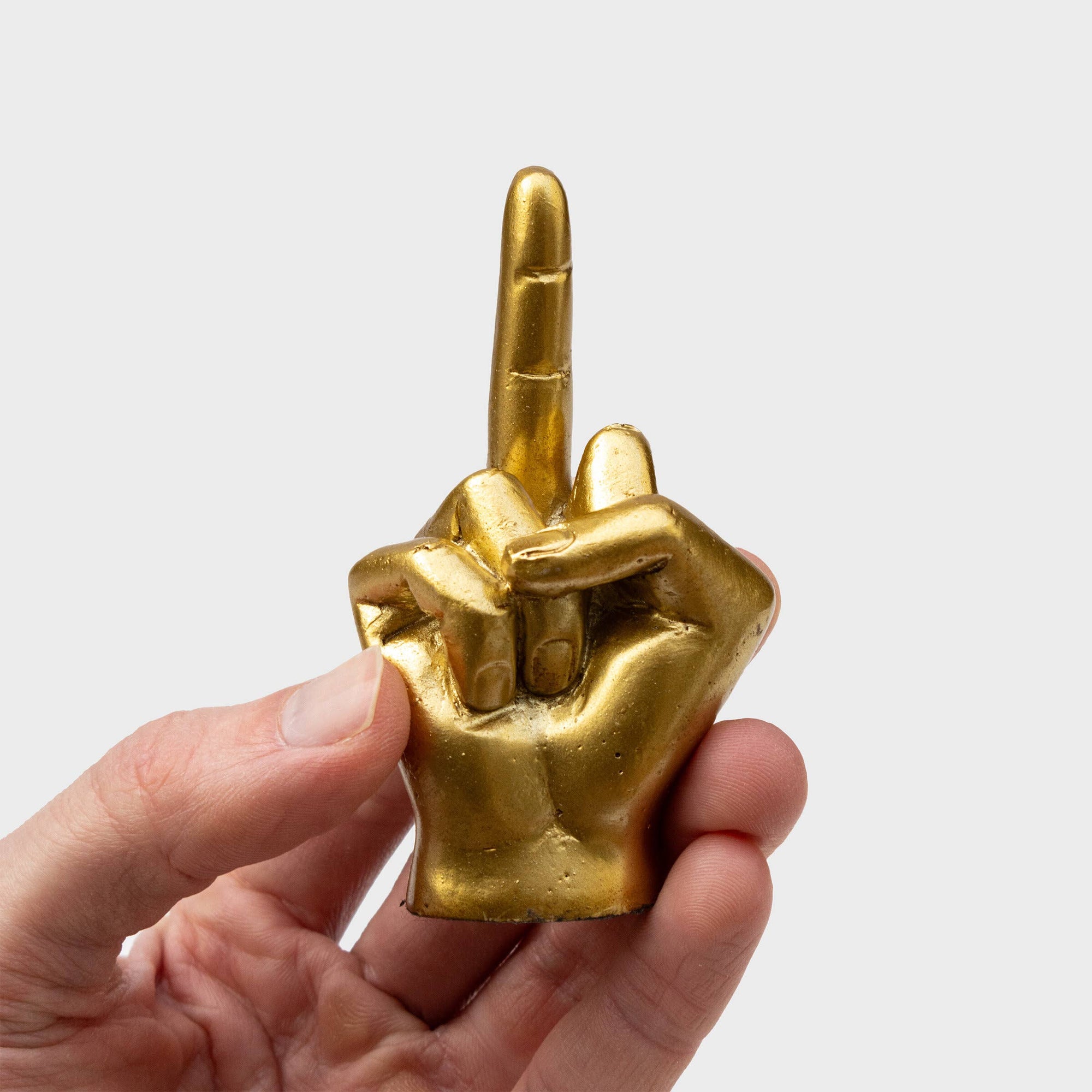 Screw You Golden Middle Finger Mini Statue