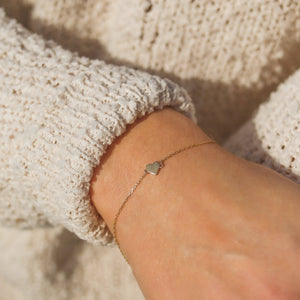 Solid Gold Lovers Heart Bracelet