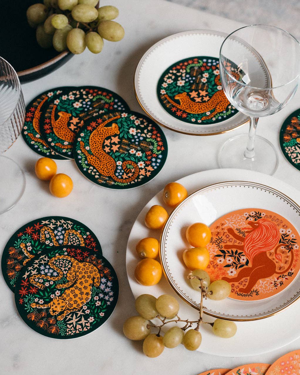 Set of 4 Cheetah Reusable Coasters