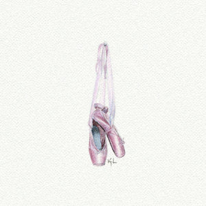 Ballet Slippers Miniature Watercolor Print