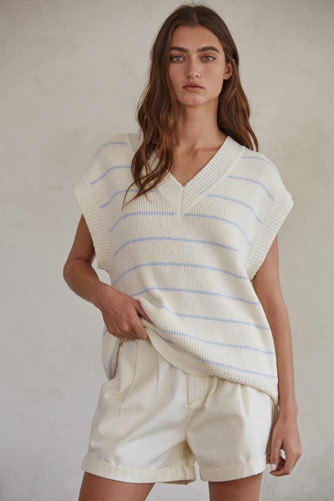 Striped V-Neck Vest Top