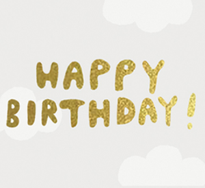 Gold Balloon Birthday Card
