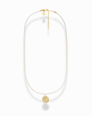 White Coral Merit Gemstone Necklace