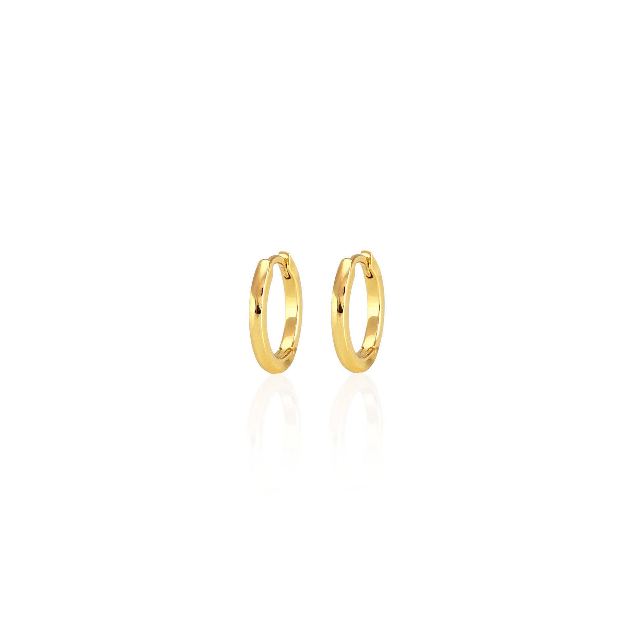 Gold Classic 12mm Hinged Huggie Hoops