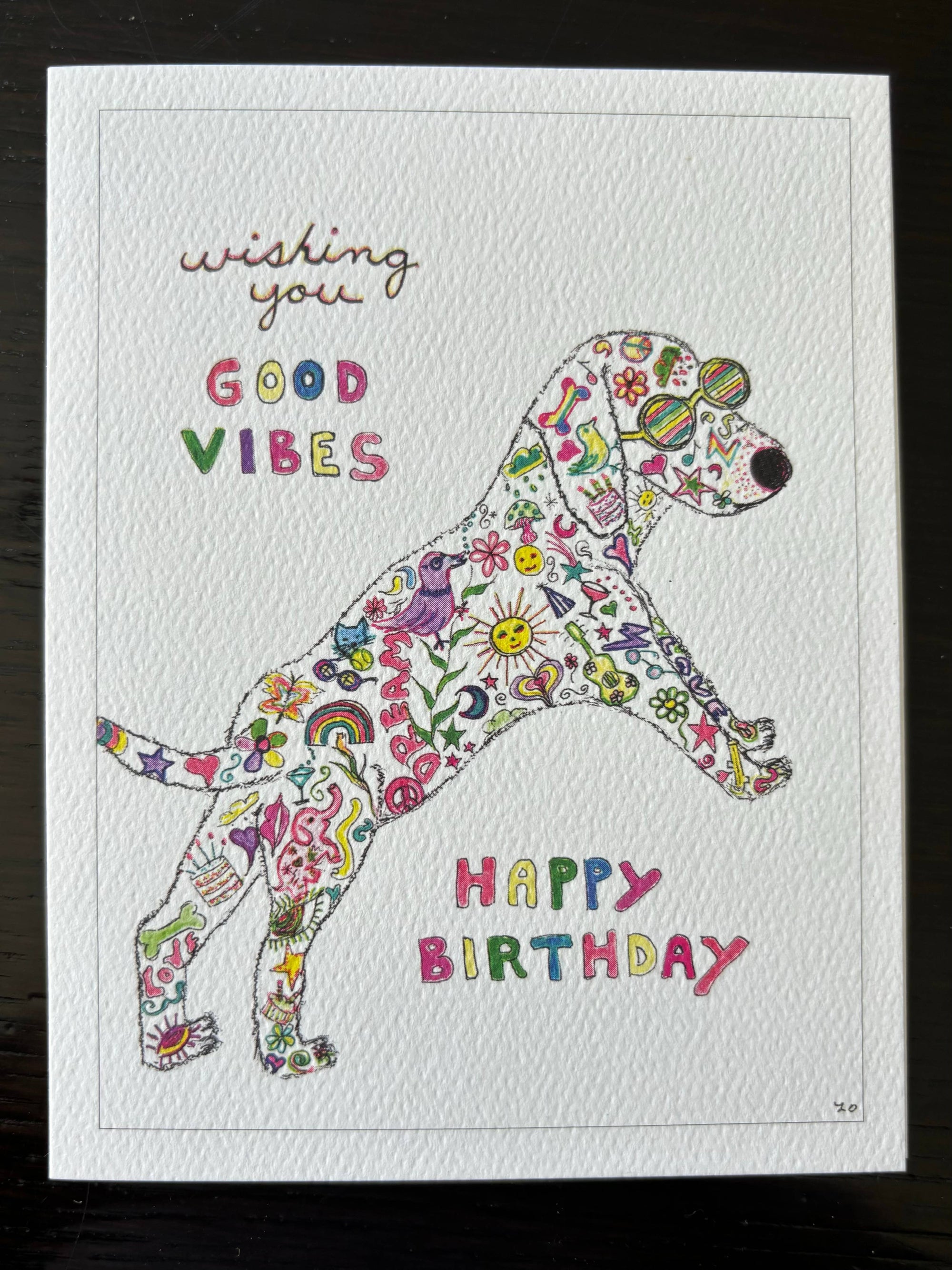 Happy Birthday Good Vibes Labrador Card