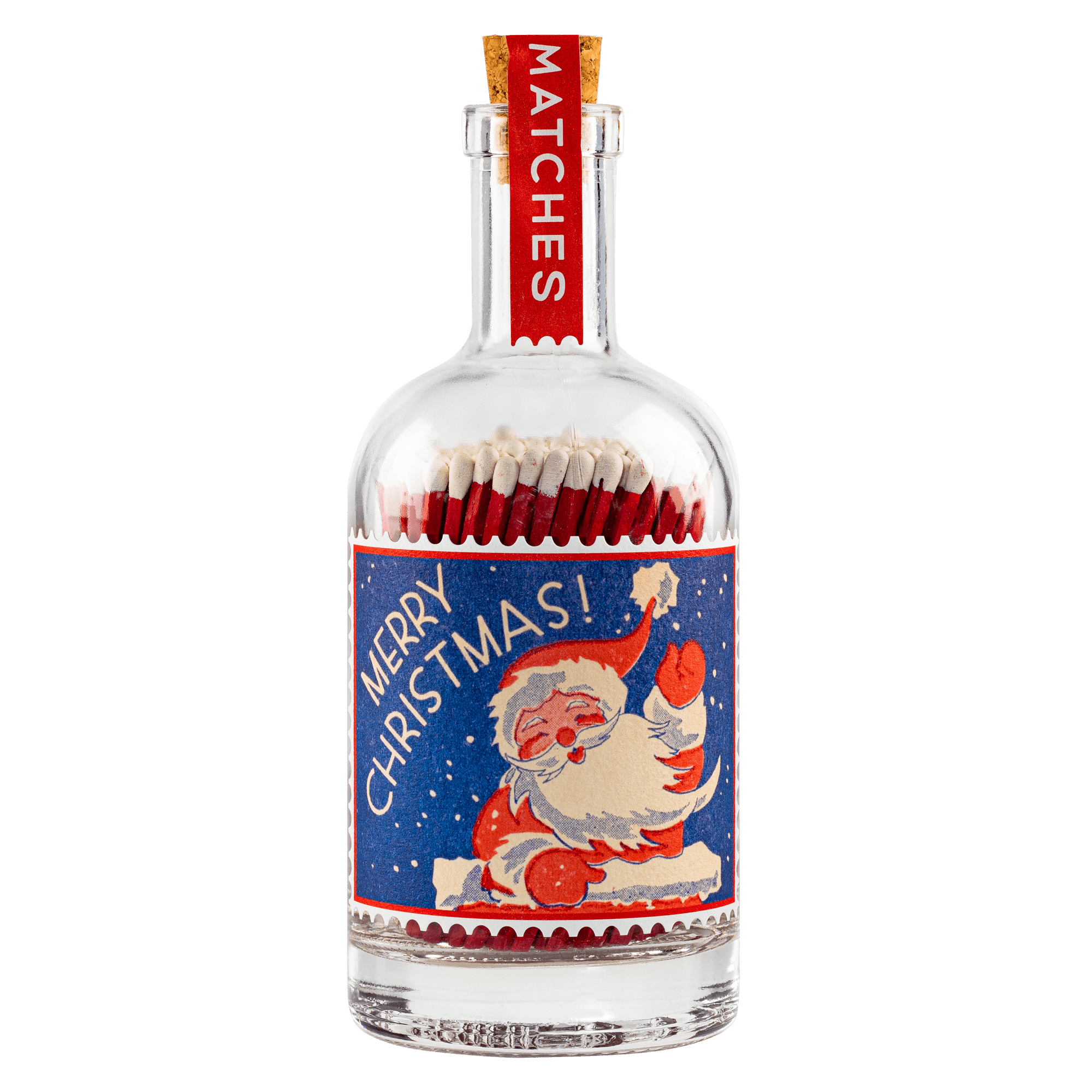 Father Christmas - Glass Bottle Safety Matches - Box Turtle