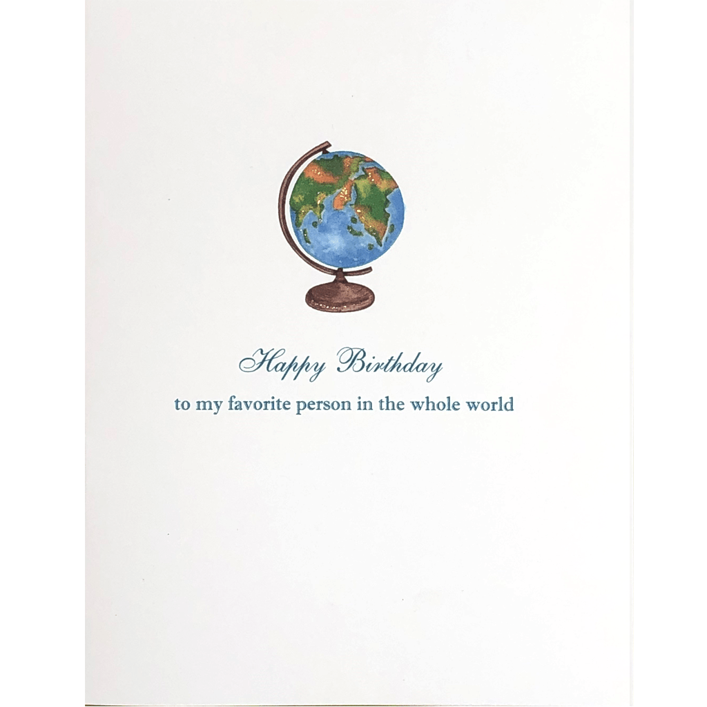 Favorite Person Globe Birthday Card - Box Turtle