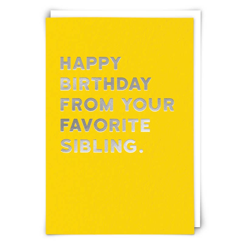 Favorite Sibling Birthday Card - Box Turtle