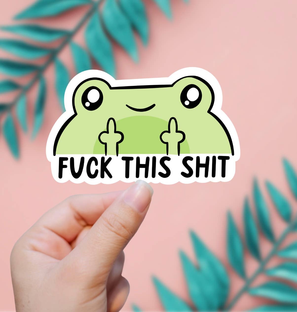 F*ck This Shit Frog Sticker - Box Turtle